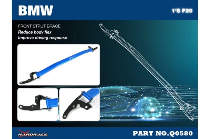 Refuerzo de puntal delantero Hardrace - BMW M135i M140i F20/F21 - Montaje superior de 5 pernos