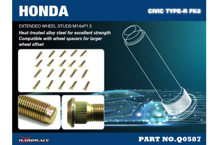 Hardrace Extended Wheel Studs - Honda Civic FK8 Type R