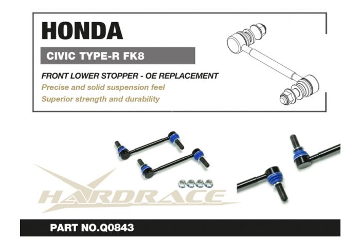 Enlace de tope inferior delantero Hardrace - Honda Civic FK8 Type-R
