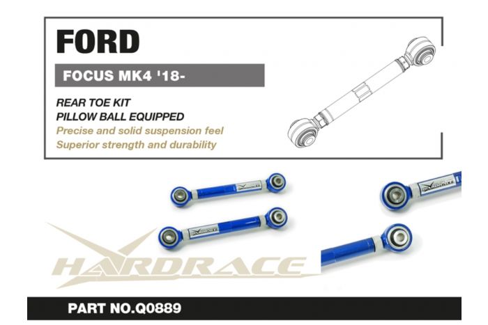 Hardrace Rose Joint Rear Toe Control Arm (Adjustable) - Ford Focus Mk4 (19+)