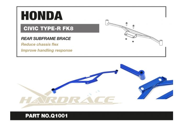 Refuerzo del subchasis trasero Hardrace - Honda Civic FK8/FL5 Type R