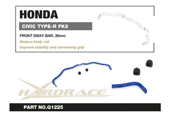 Barra estabilizadora delantera Hardrace de 30 mm - Honda Civic FK8 Type R