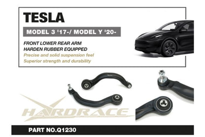 Hardrace Front Lower Rear Curved Arm Hardened Rubber - Tesla Model 3