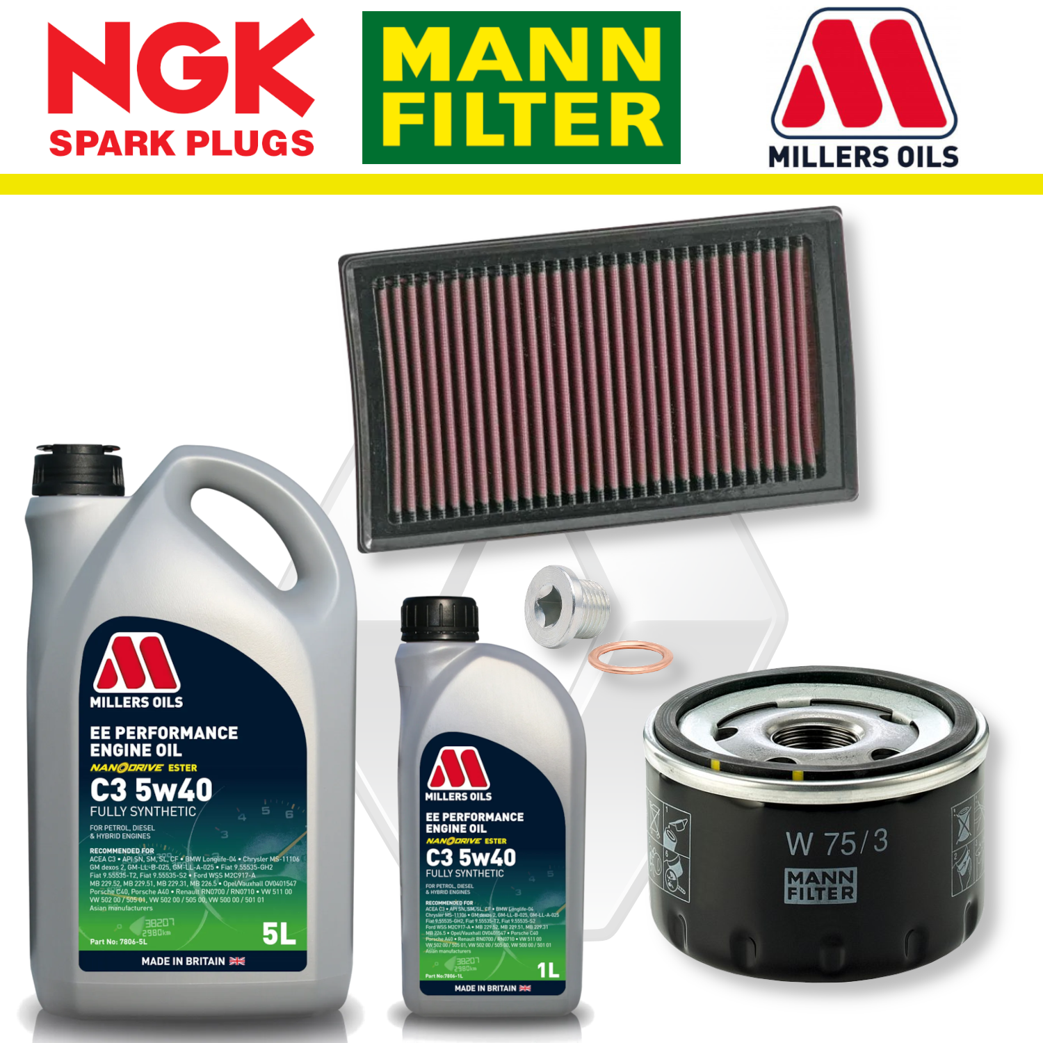 Renault Clio RS Mk3 197/200 F4R 2.0 Home Service Pack - Millers Oil Premium