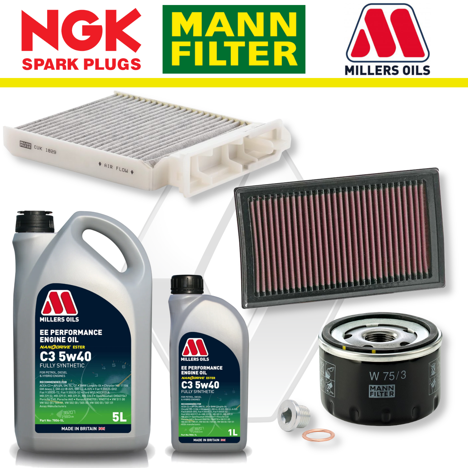 Renault Clio RS Mk3 197/200 F4R 2.0 Home Service Pack - Millers Oil Premium