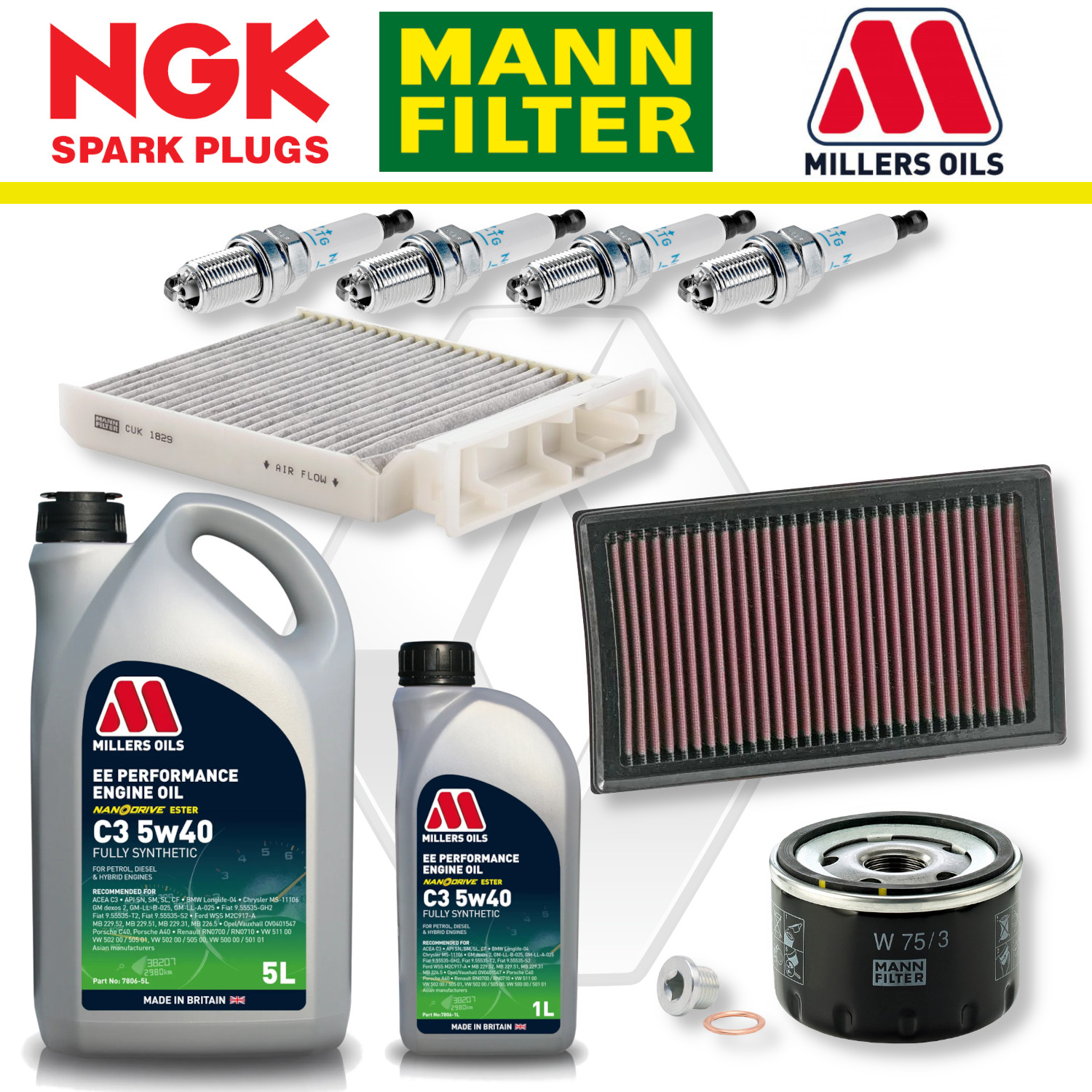 Renault Clio RS Mk3 197/200 F4R 2.0 Home Service Pack - Millers Oil Premium