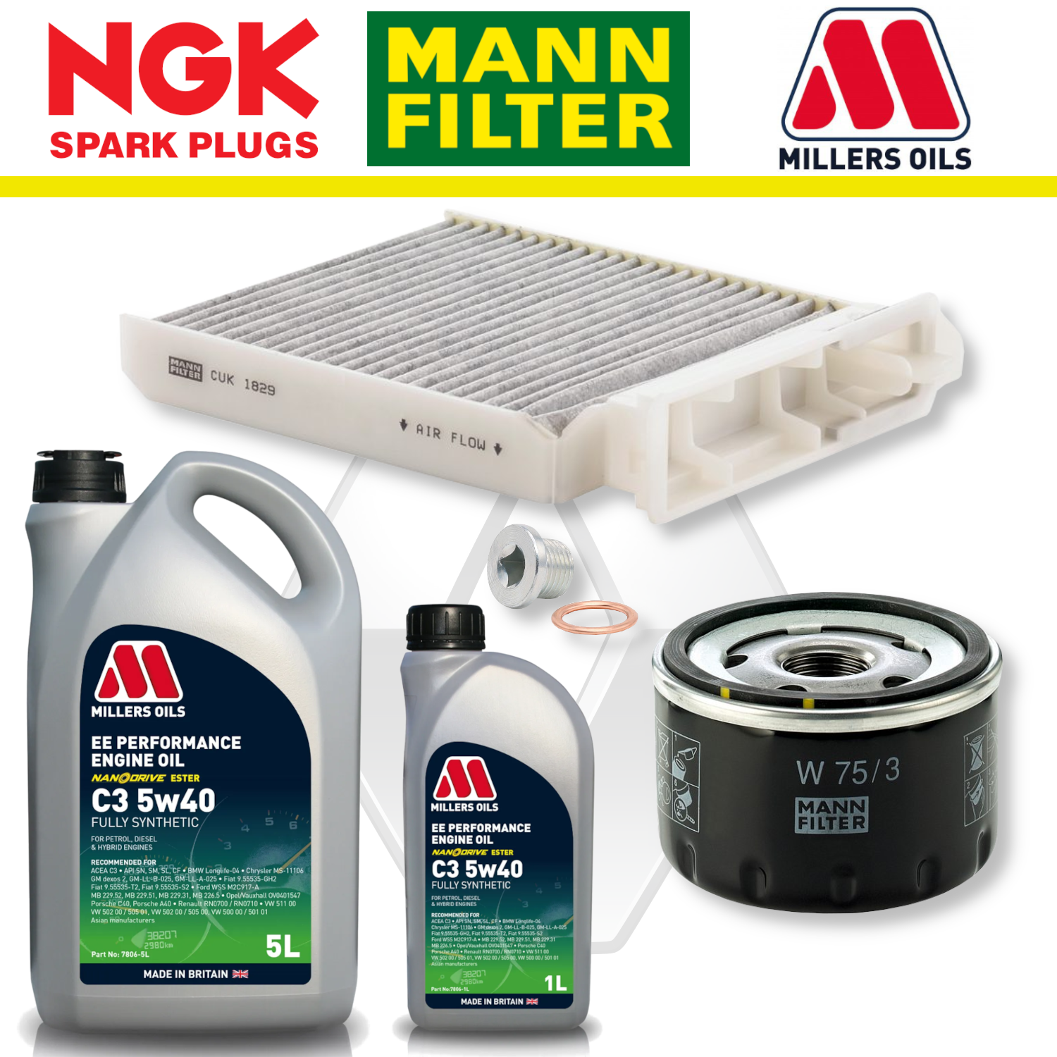 Renault Clio RS Mk3 197/200 F4R 2.0 Home Service Pack - Millers Oil Premium