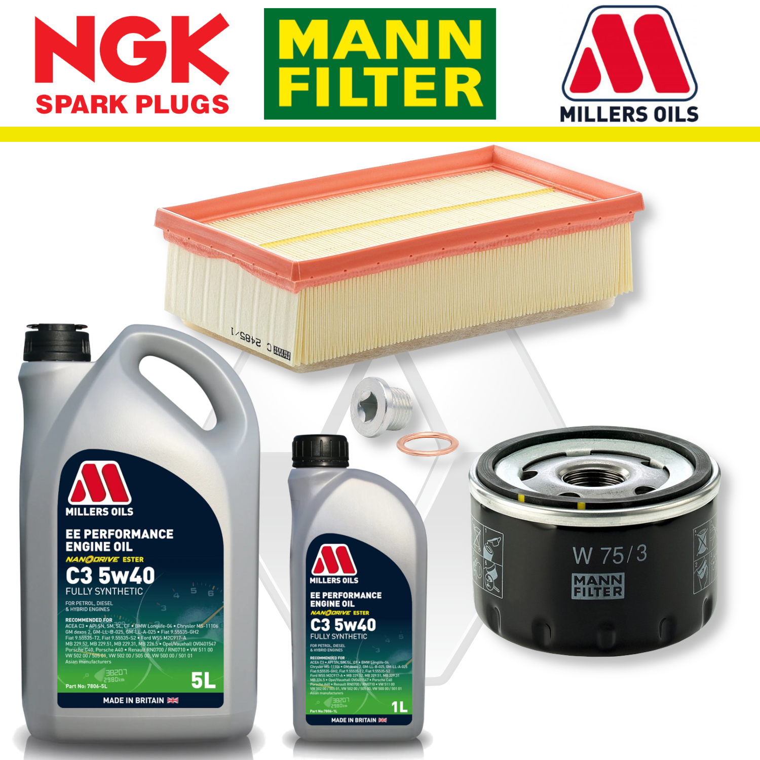 Renault Clio RS Mk3 197/200 F4R 2.0 Home Service Pack - Millers Oil Premium