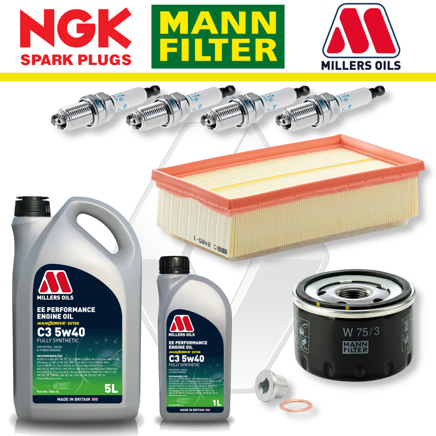 Renault Clio RS Mk3 197/200 F4R 2.0 Home Service Pack - Millers Oil Premium