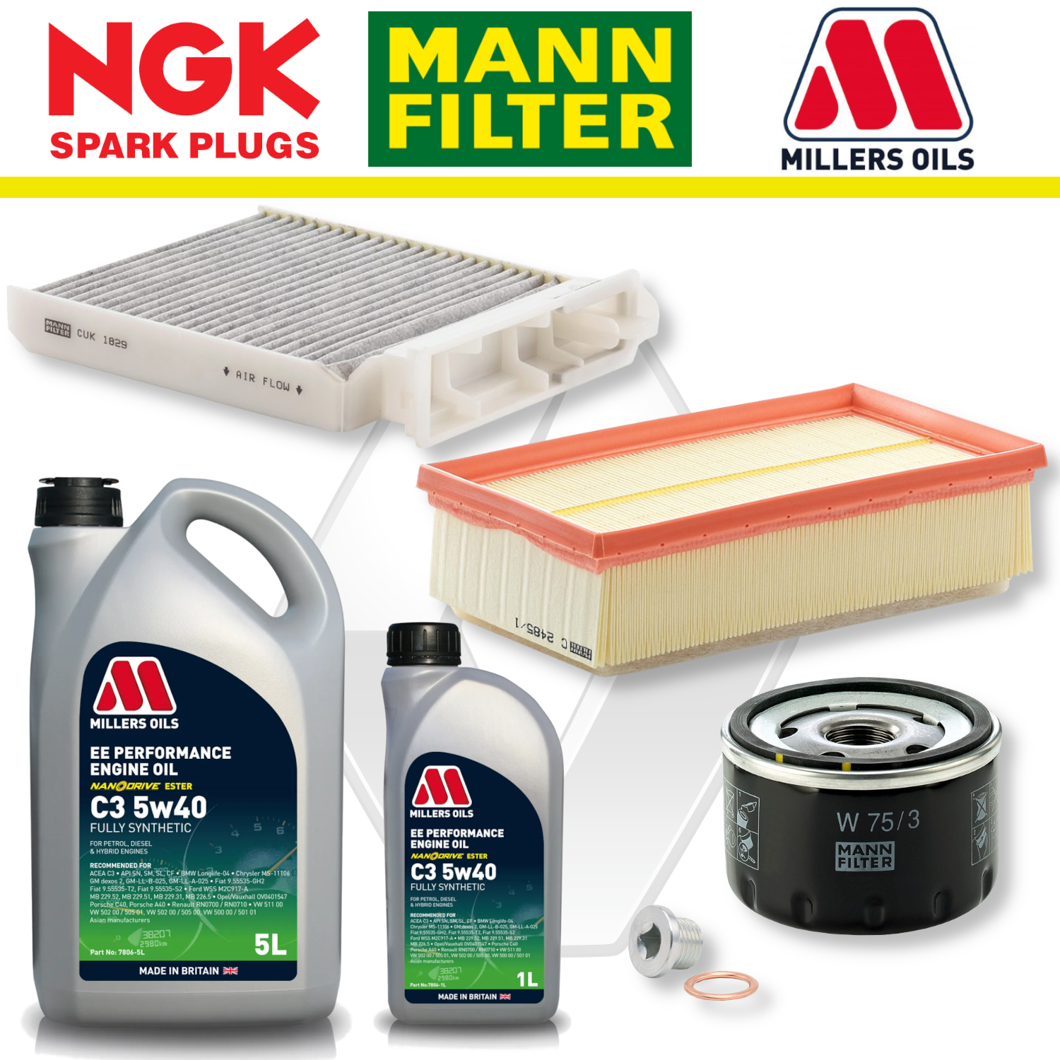 Renault Clio RS Mk3 197/200 F4R 2.0 Home Service Pack - Millers Oil Premium