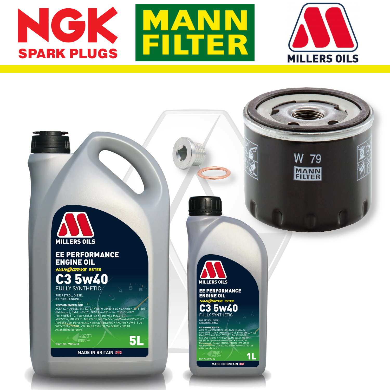 Renault Megane RS Mk3 250/265/275 F4RT 2.0 Home Service Pack - Millers Oil Premium