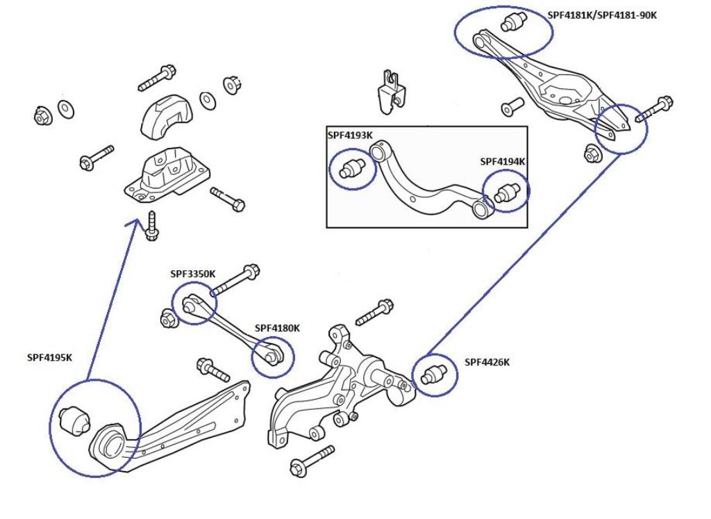 Superpro Rear Control Arm Upper-Outer Bush Kit SPF4194K - VAG Models