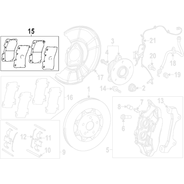 Genuine Toyota Front Brake Pads - Toyota GR Yaris G16E-GTS