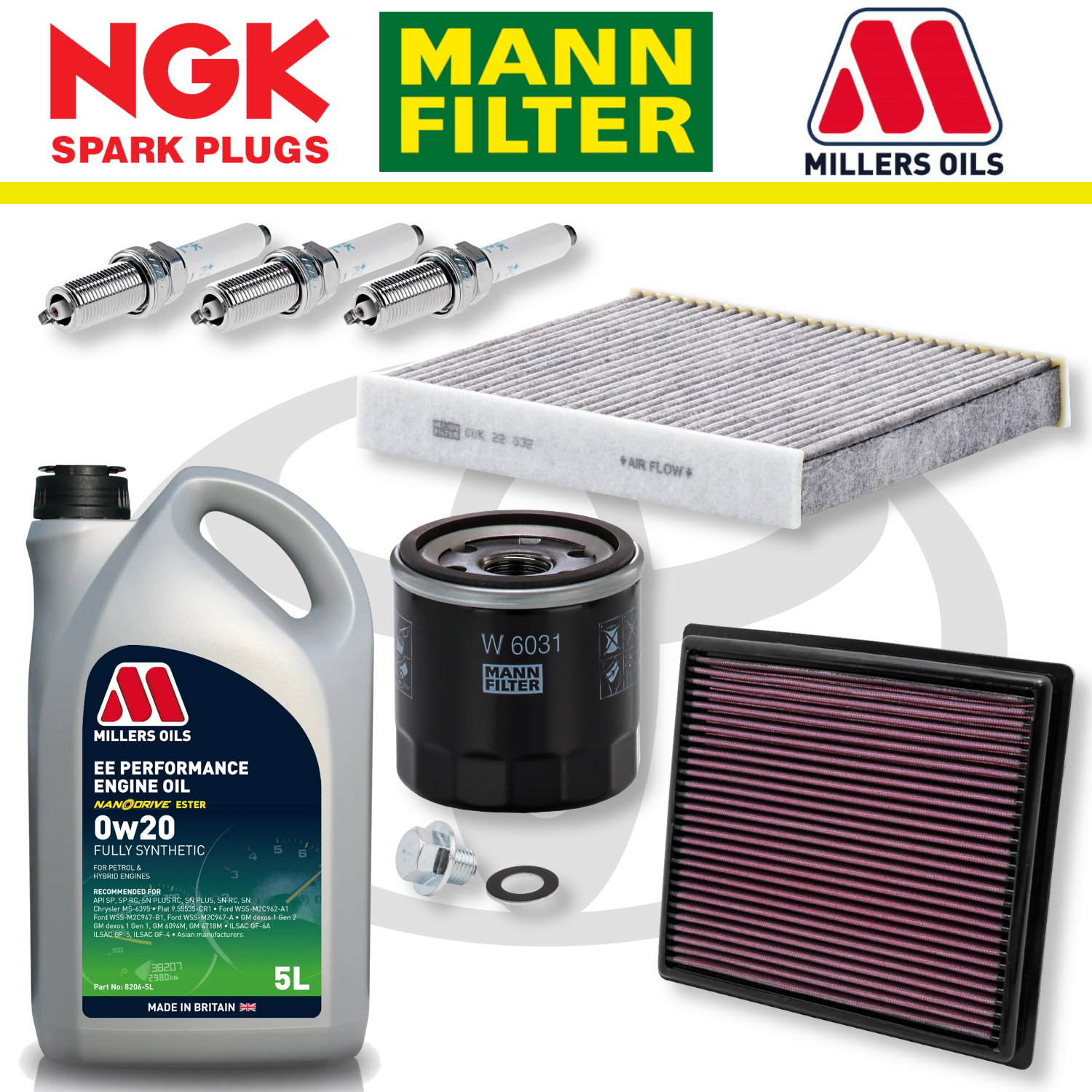 Pack d'entretien à domicile pour Toyota GR Supra B58 - Millers Oil Premium