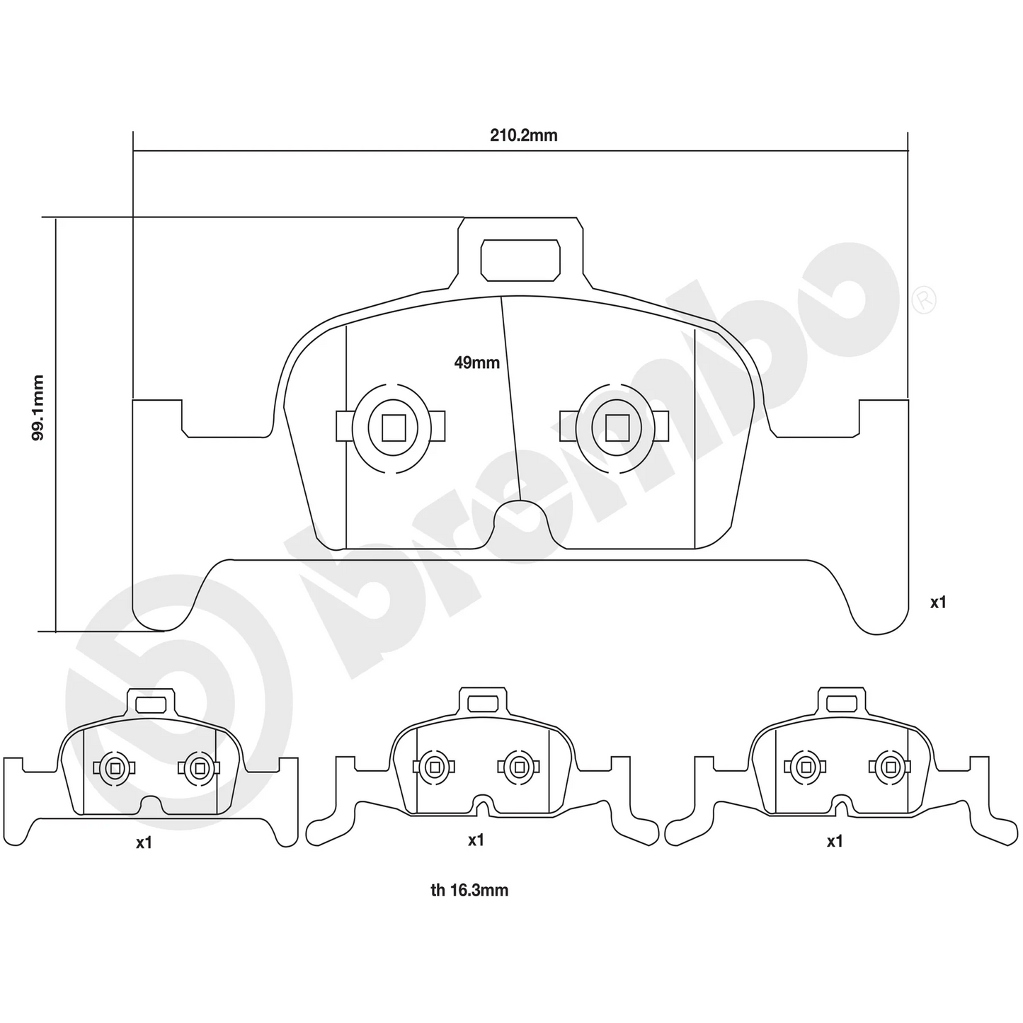 Brembo Sport HP2000 Front Brake Pads - 07.D435.40 - Audi S4/S5 B9