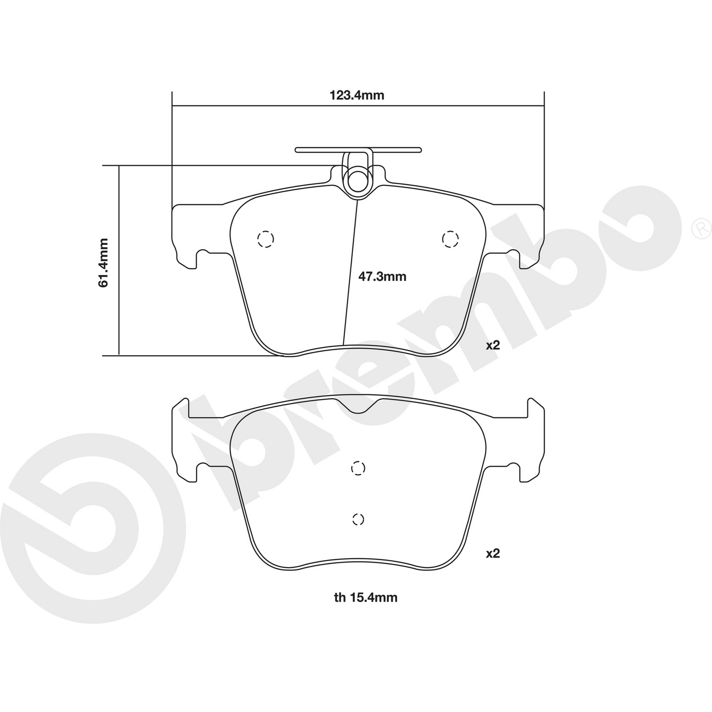 Brembo Sport HP2000 Rear Brake Pads - 07.B315.42 - VW Golf R Mk7