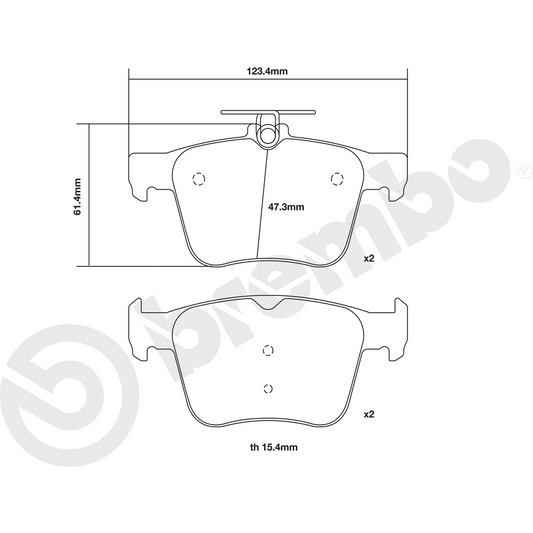 Brembo Sport HP2000 Rear Brake Pads - 07.B315.42 - VW Golf R Mk7