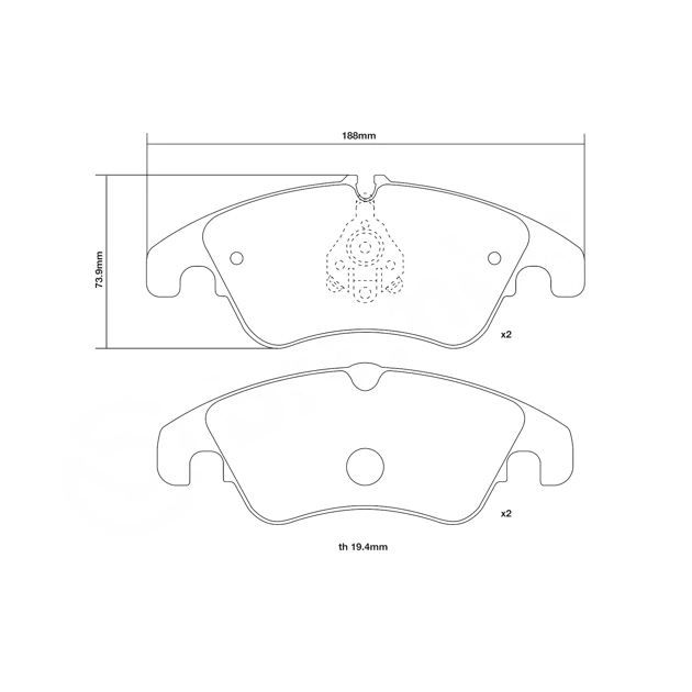 Brembo Sport HP2000 Front Brake Pads - 07.D435.21 - Audi S4/S5 B8/B8.5