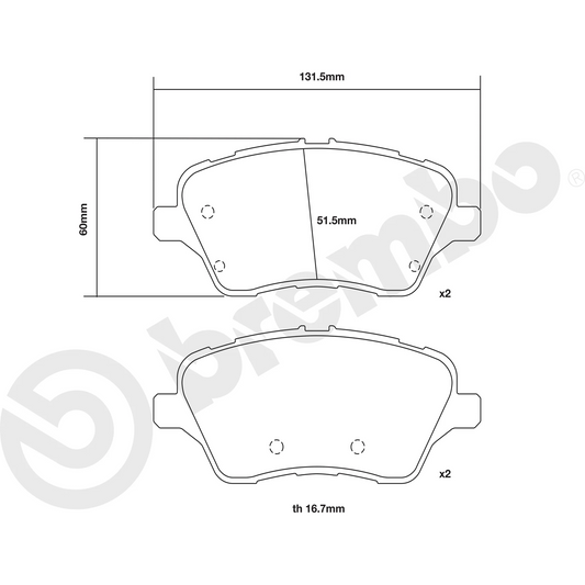 Brembo Sport HP2000 Front Brake Pads - 07.D435.70 - Ford Fiesta ST Mk7