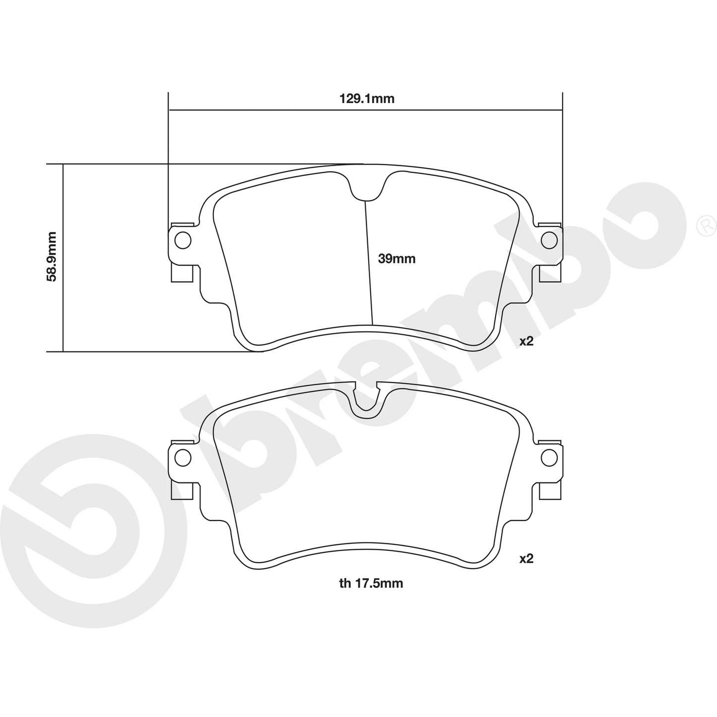 Brembo Sport HP2000 Rear Brake Pads - 07.B315.74 - Audi S4/S5 B9