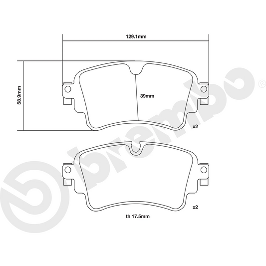 Brembo Sport HP2000 Rear Brake Pads - 07.B315.74 - Audi S4/S5 B9