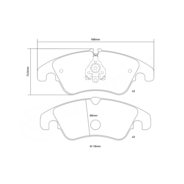 Brembo Sport HP2000 Front Brake Pads - 07.B314.05 - Audi S4/S5 B8/B8.5