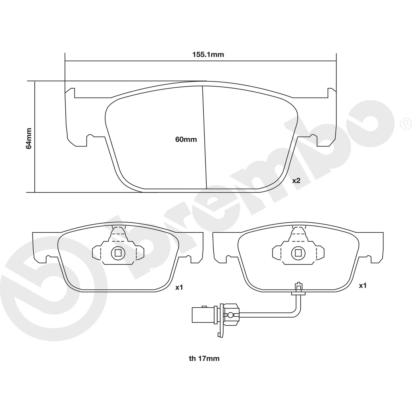 Brembo Sport HP2000 Front Brake Pads - 07.D435.39 - Audi S4/S5 B9