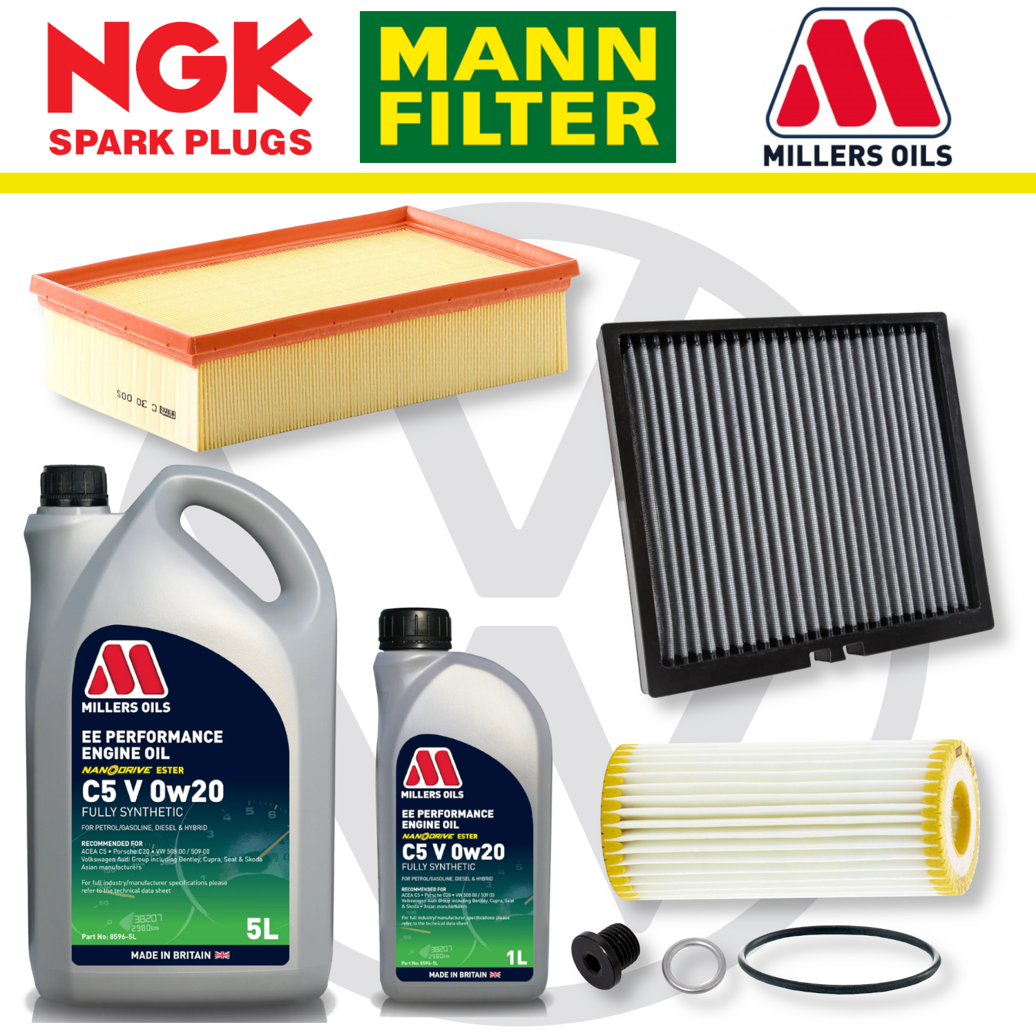 Pack d'entretien à domicile pour VW Golf Mk8 GTI EA888 - Millers Oil Premium