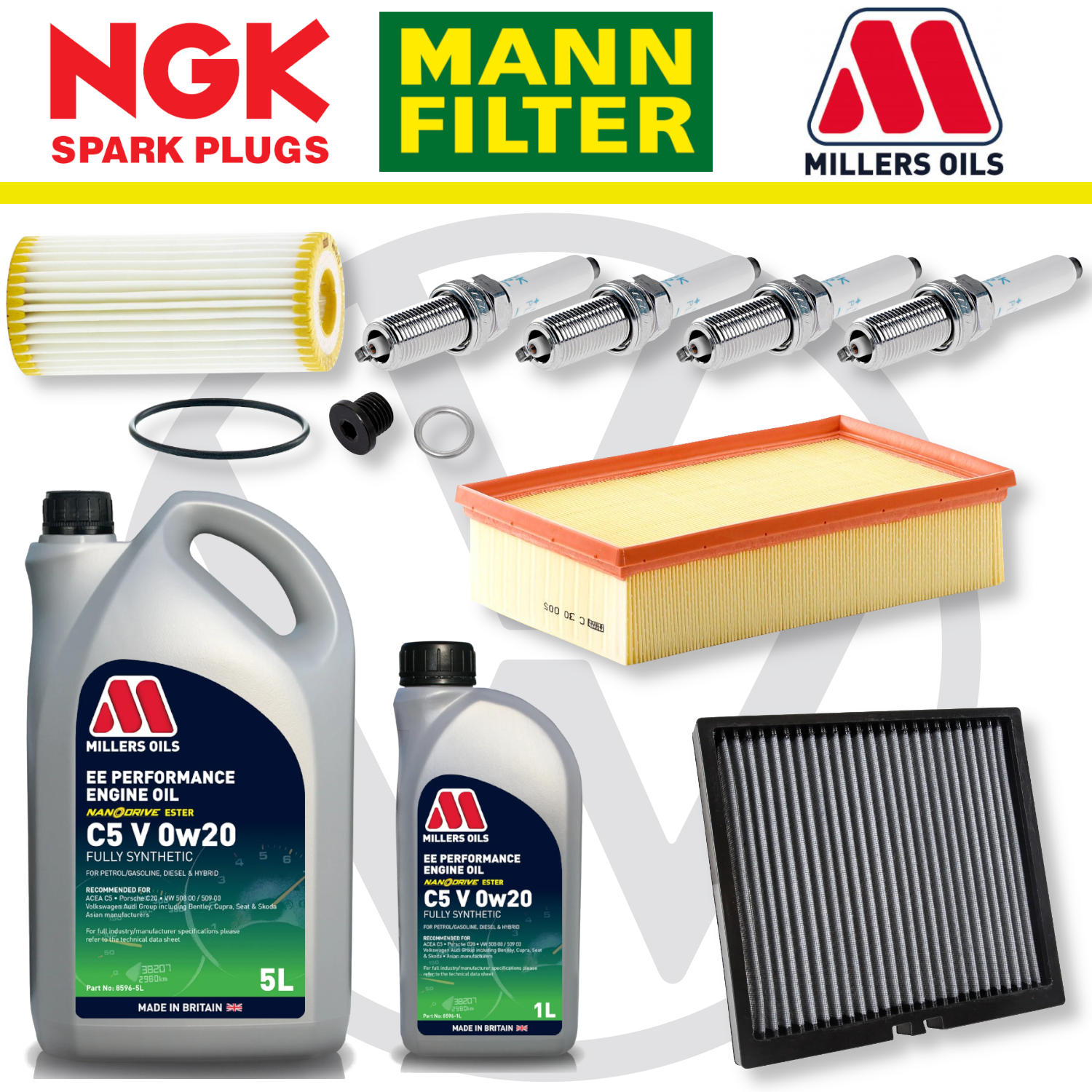 Pack d'entretien à domicile pour VW Golf Mk8 GTI EA888 - Millers Oil Premium