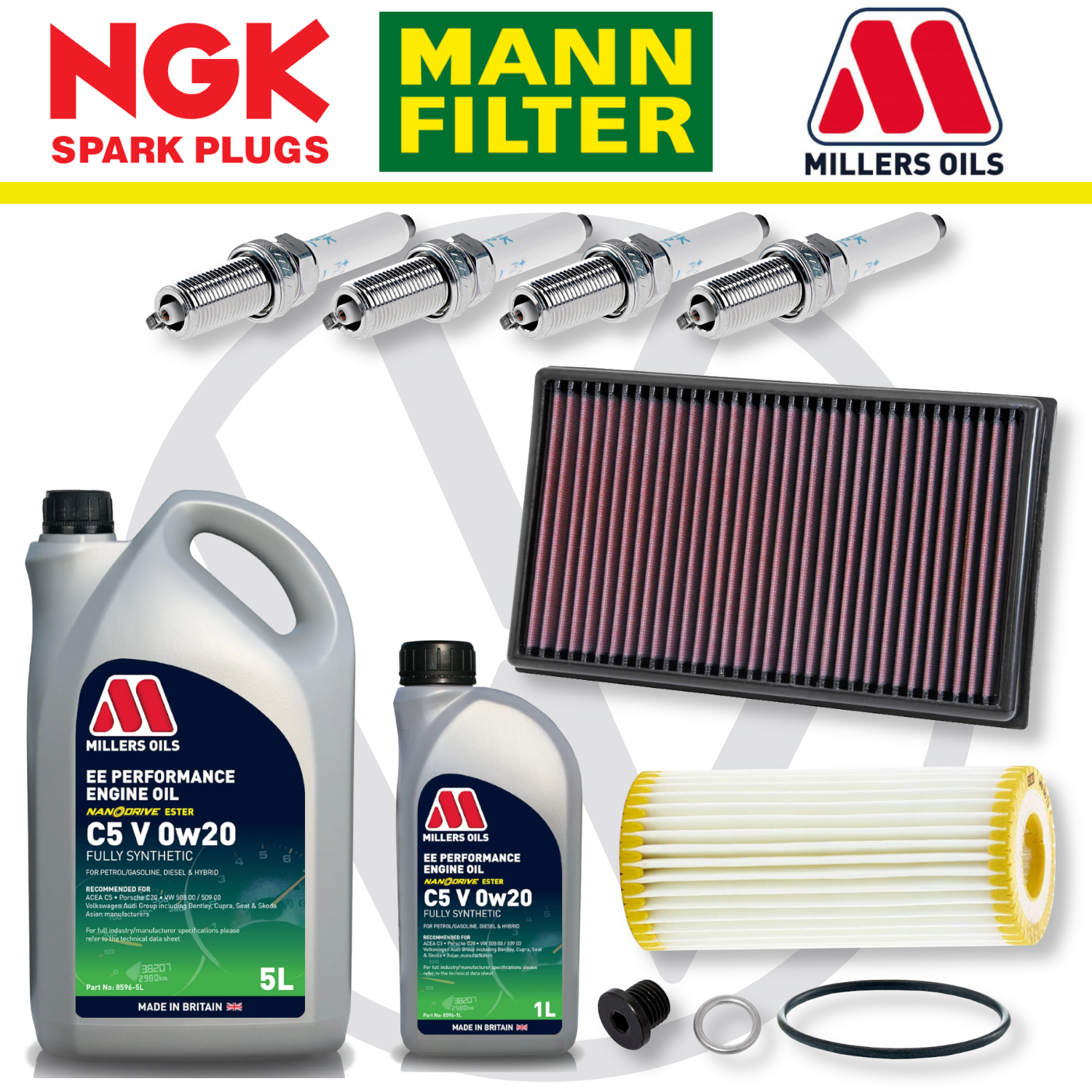 Pack d'entretien à domicile pour VW Golf Mk8 GTI EA888 - Millers Oil Premium