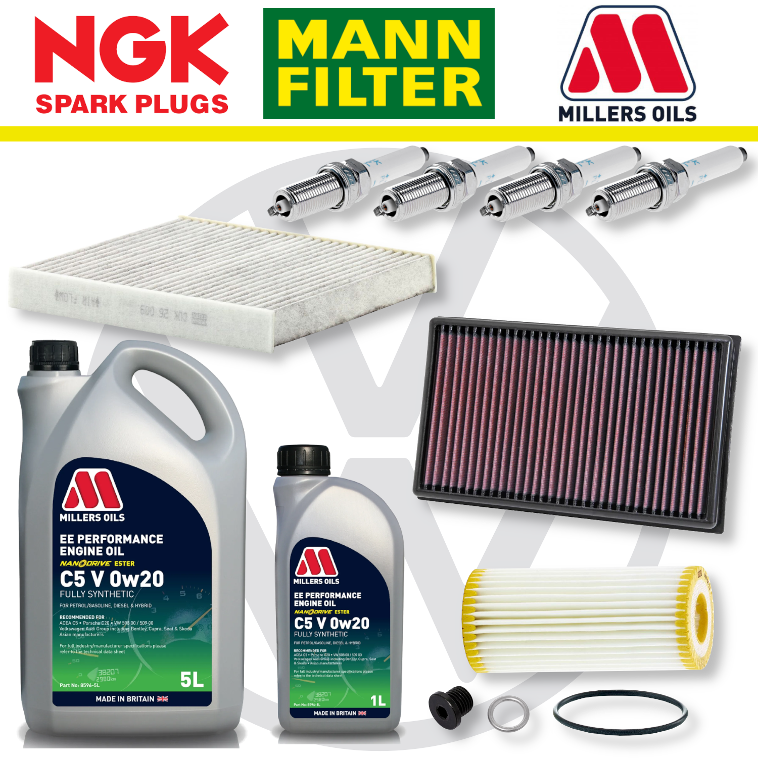 Pack d'entretien à domicile pour VW Golf Mk8 GTI EA888 - Millers Oil Premium
