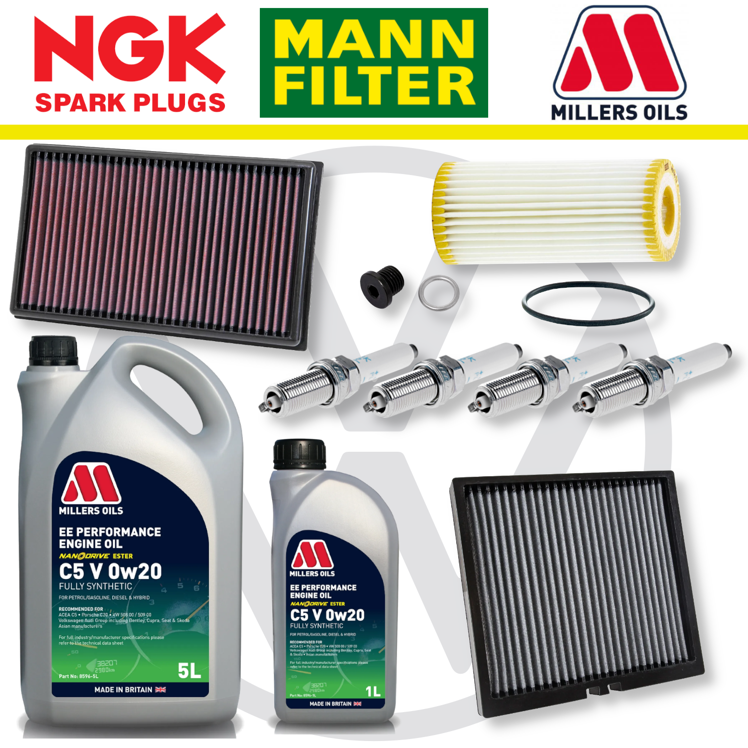 Pack d'entretien à domicile pour VW Golf Mk8 GTI EA888 - Millers Oil Premium