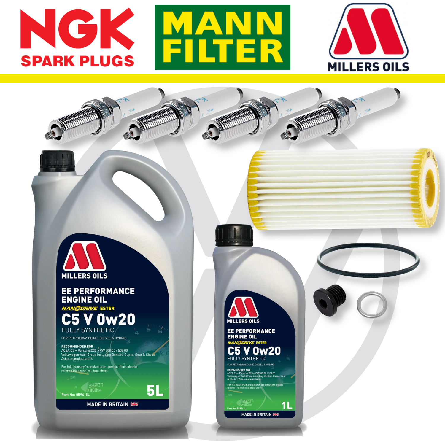 Pack d'entretien à domicile pour VW Golf Mk8 GTI EA888 - Millers Oil Premium