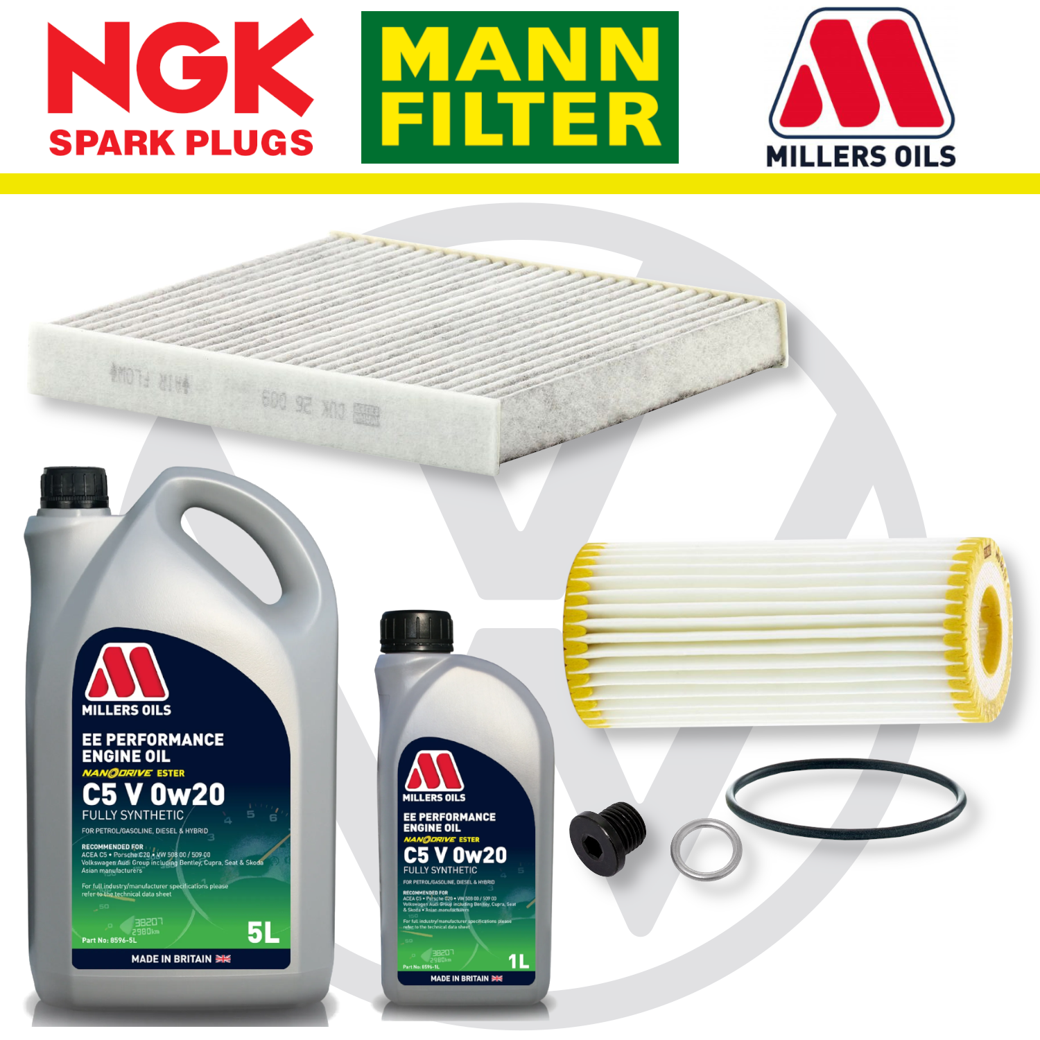 Pack d'entretien à domicile pour VW Golf Mk8 GTI EA888 - Millers Oil Premium