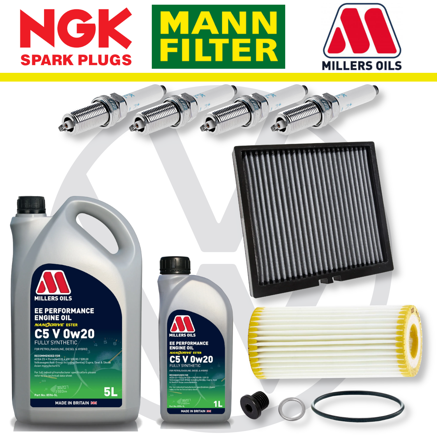 Pack d'entretien à domicile pour VW Golf Mk8 GTI EA888 - Millers Oil Premium