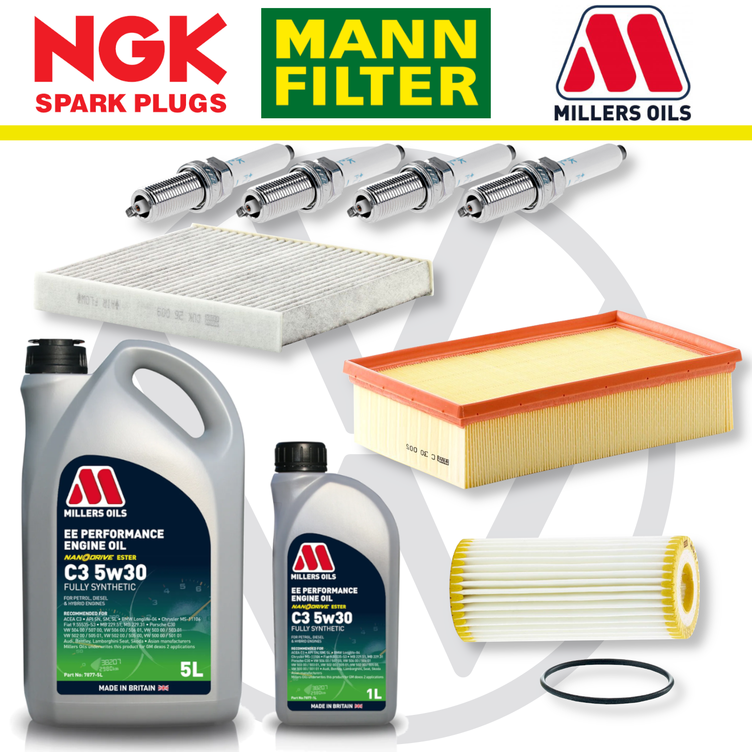 VW Golf Mk7 GTI R EA888 Home Service Pack - Millers Oil Premium