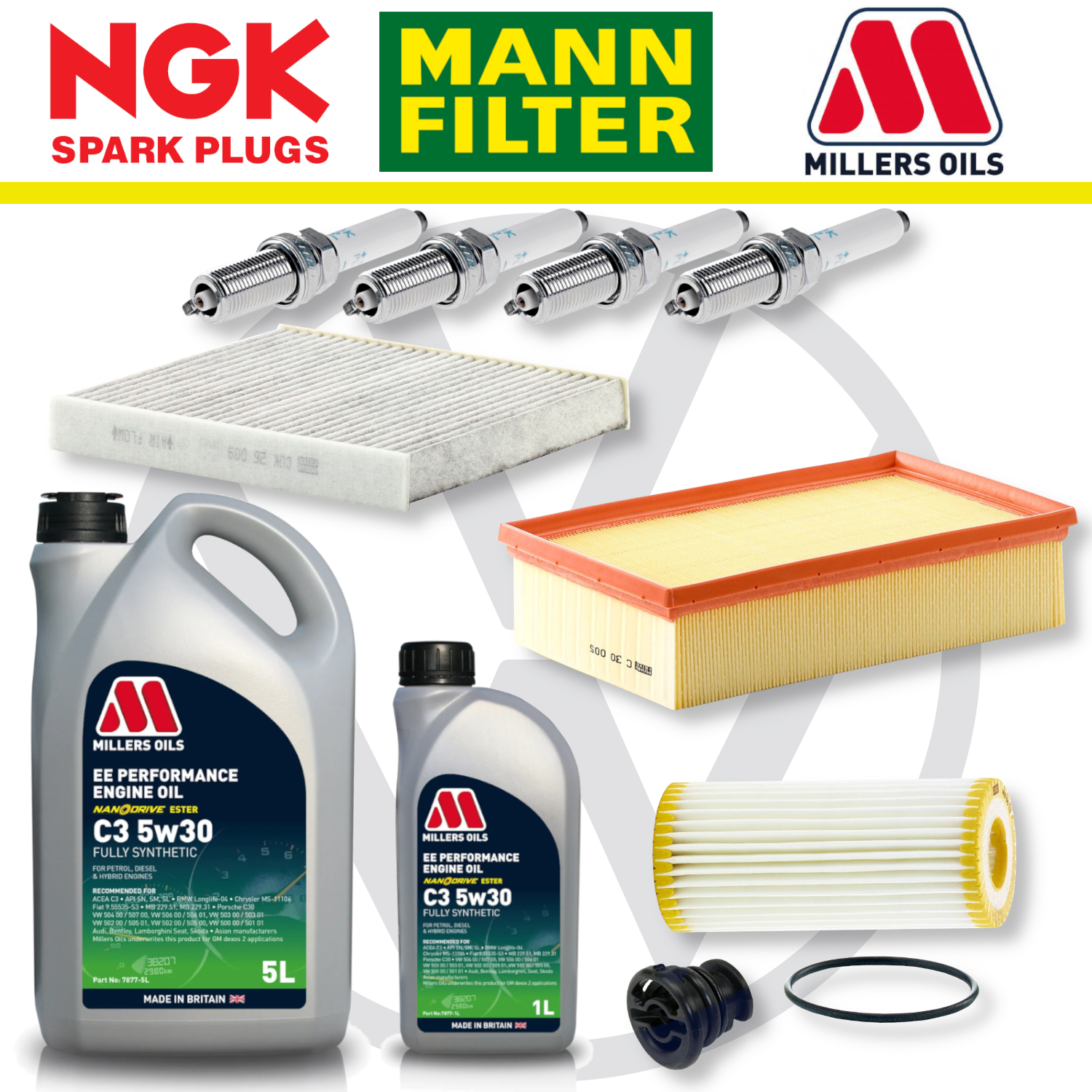 VW Golf Mk7 GTI R EA888 Home Service Pack - Millers Oil Premium