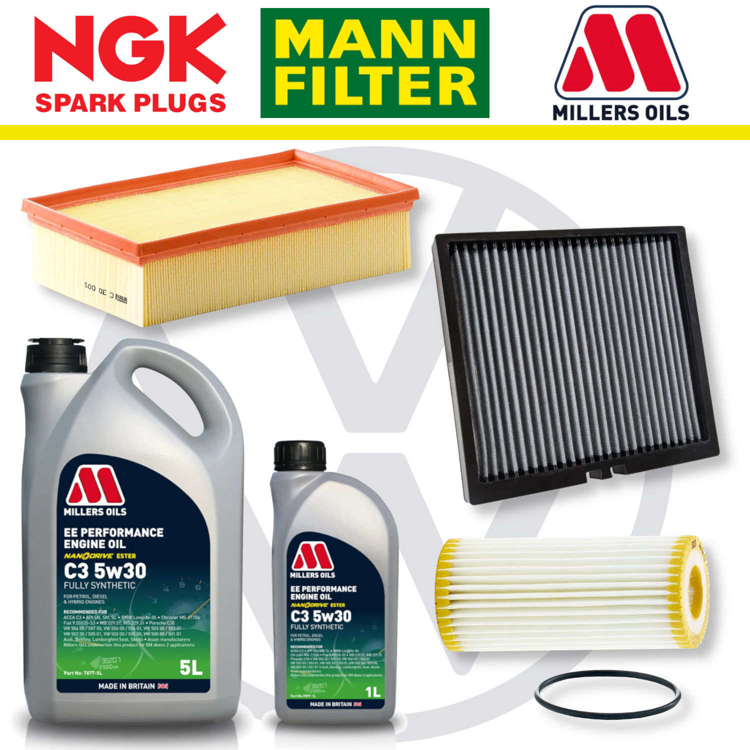 VW Golf Mk7 GTI R EA888 Home Service Pack - Millers Oil Premium