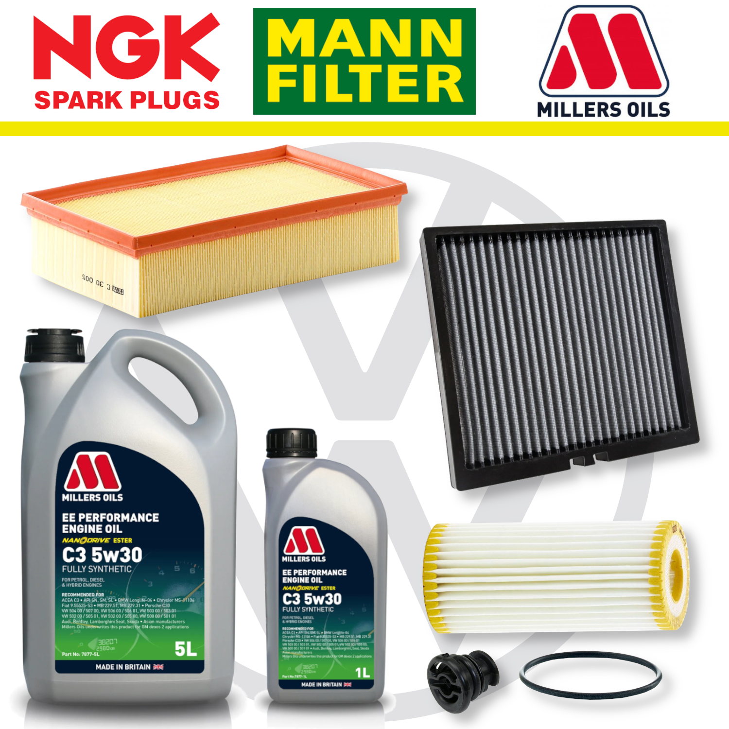 VW Golf Mk7 GTI R EA888 Home Service Pack - Millers Oil Premium