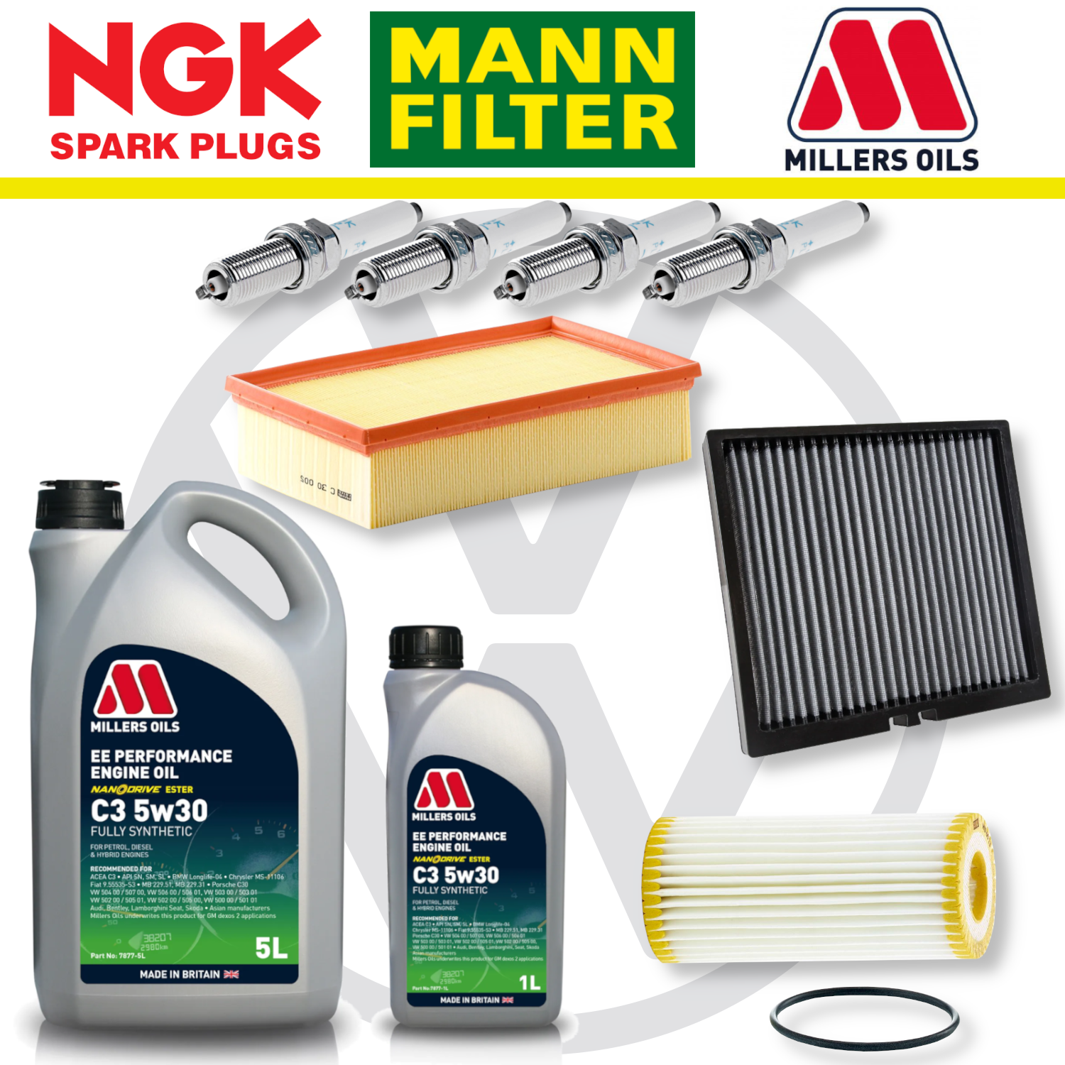 VW Golf Mk7 GTI R EA888 Home Service Pack - Millers Oil Premium