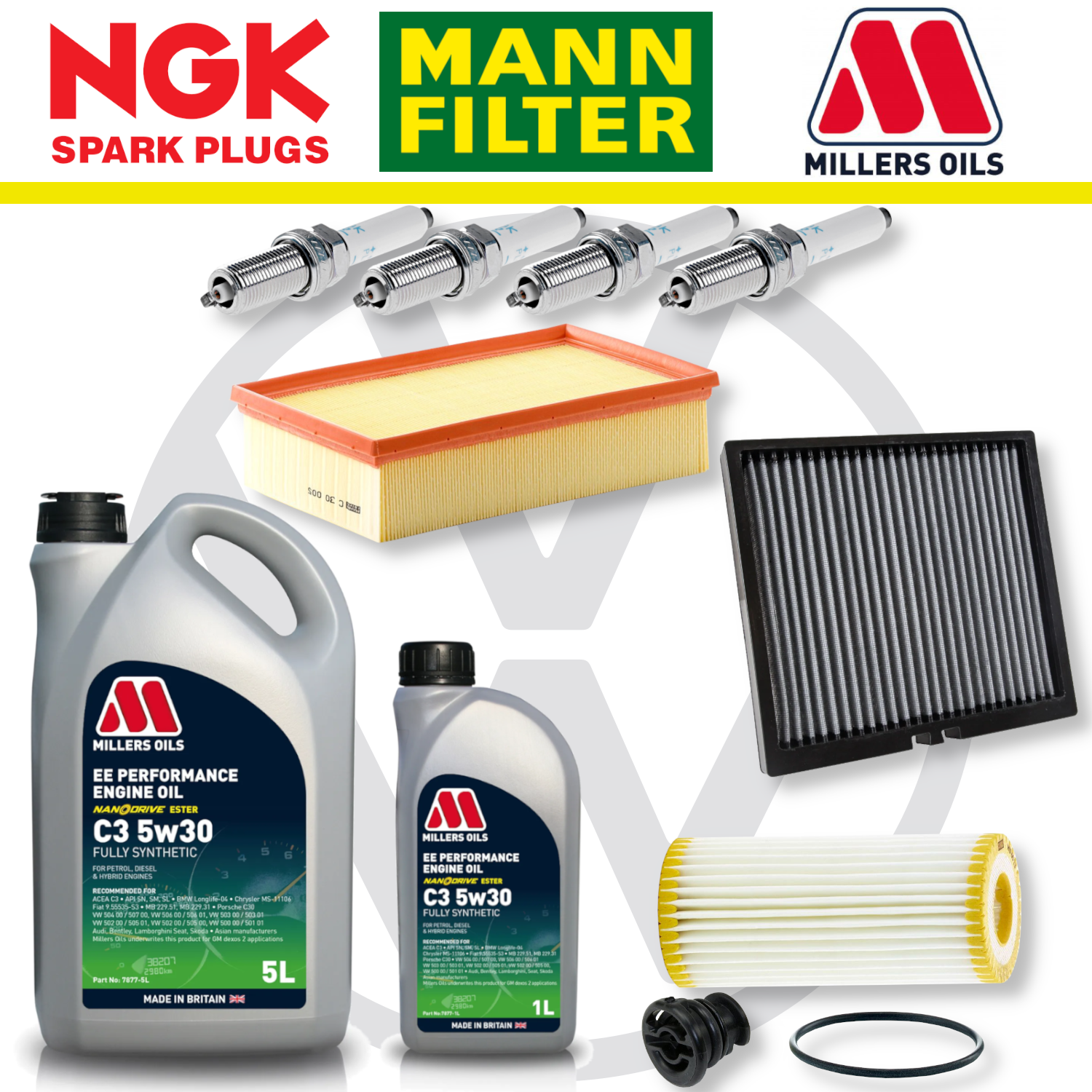 VW Golf Mk7 GTI R EA888 Home Service Pack - Millers Oil Premium