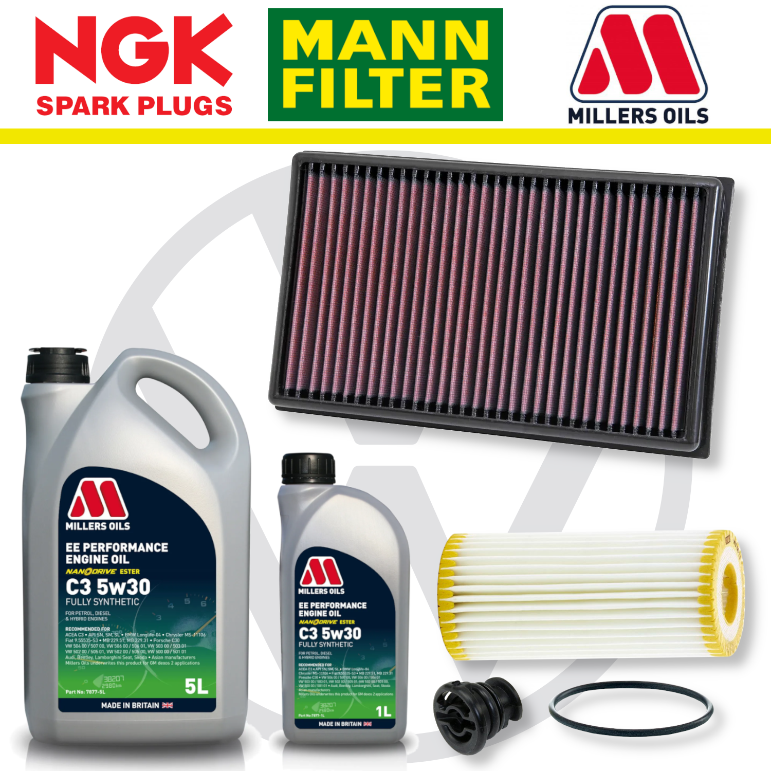 VW Golf Mk7 GTI R EA888 Home Service Pack - Millers Oil Premium