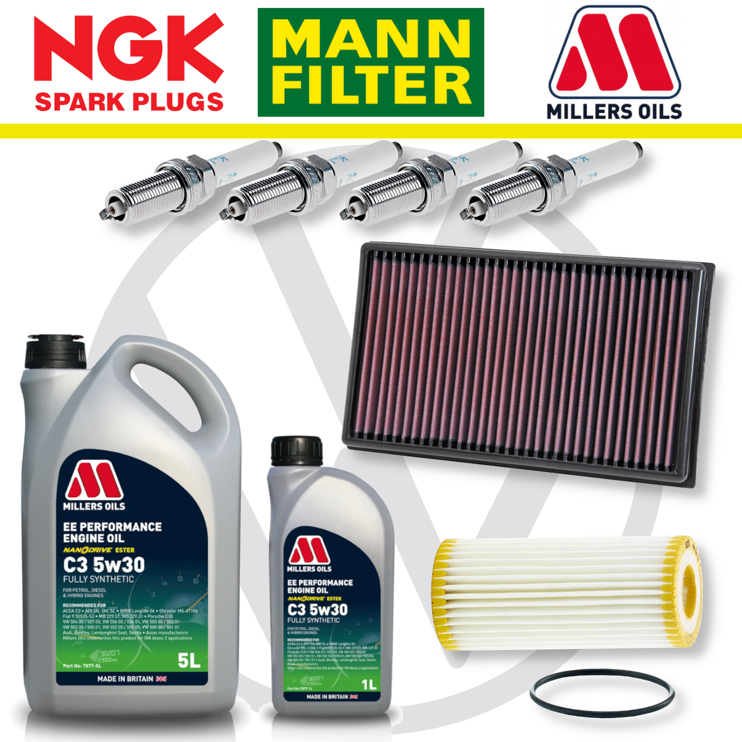 VW Golf Mk7 GTI R EA888 Home Service Pack - Millers Oil Premium