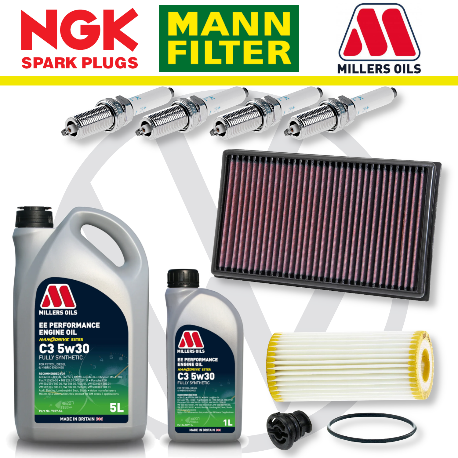 VW Golf Mk7 GTI R EA888 Home Service Pack - Millers Oil Premium