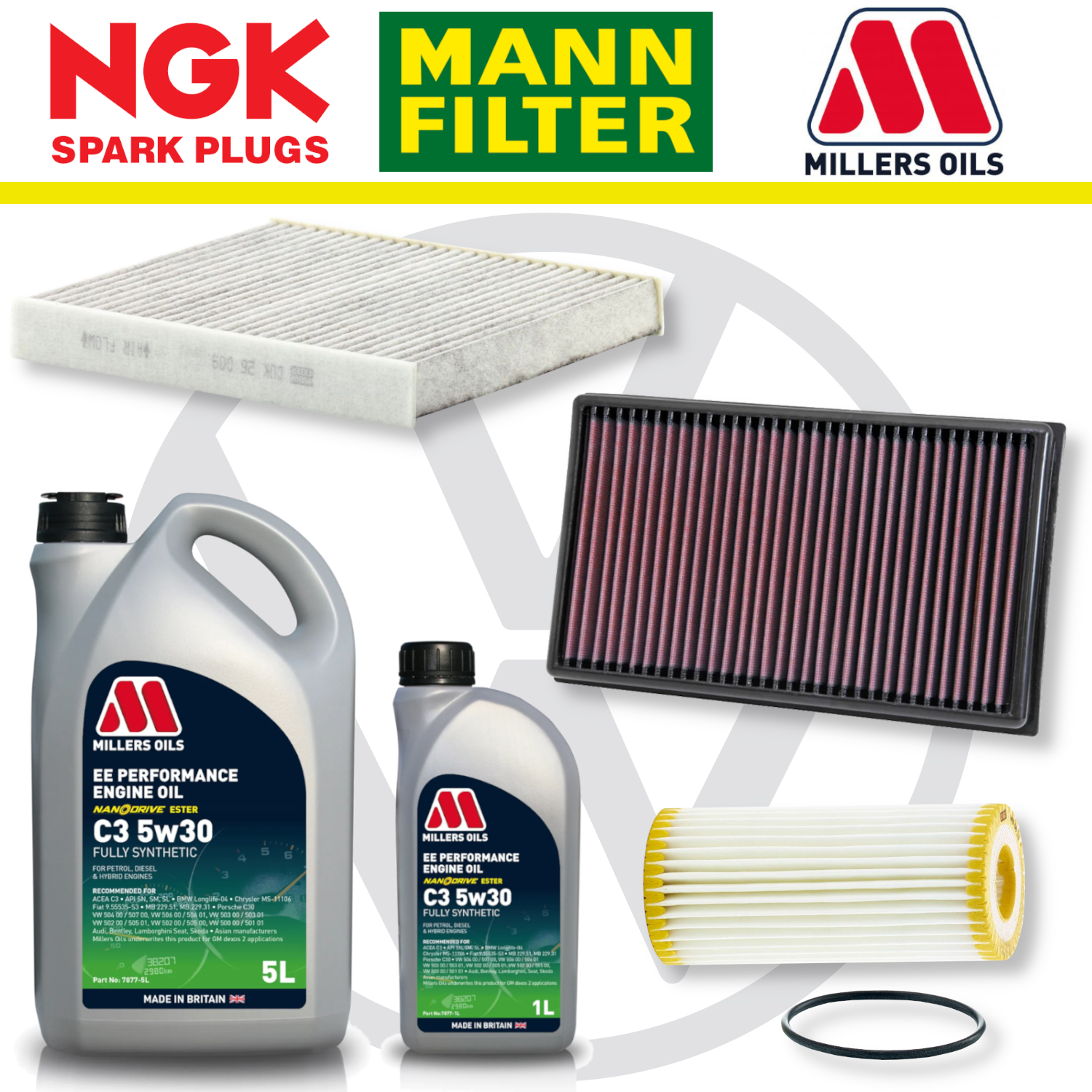 VW Golf Mk7 GTI R EA888 Home Service Pack - Millers Oil Premium