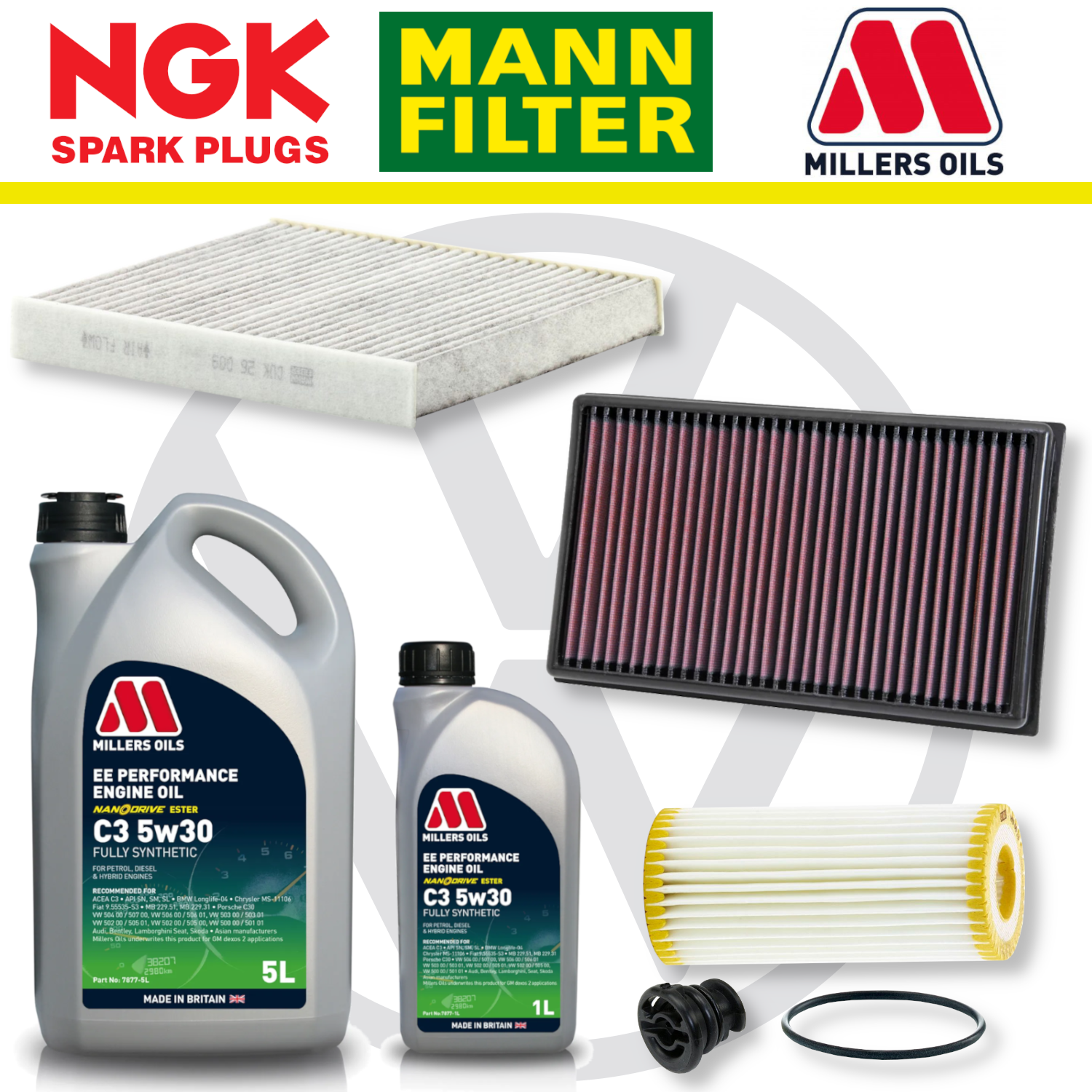 VW Golf Mk7 GTI R EA888 Home Service Pack - Millers Oil Premium
