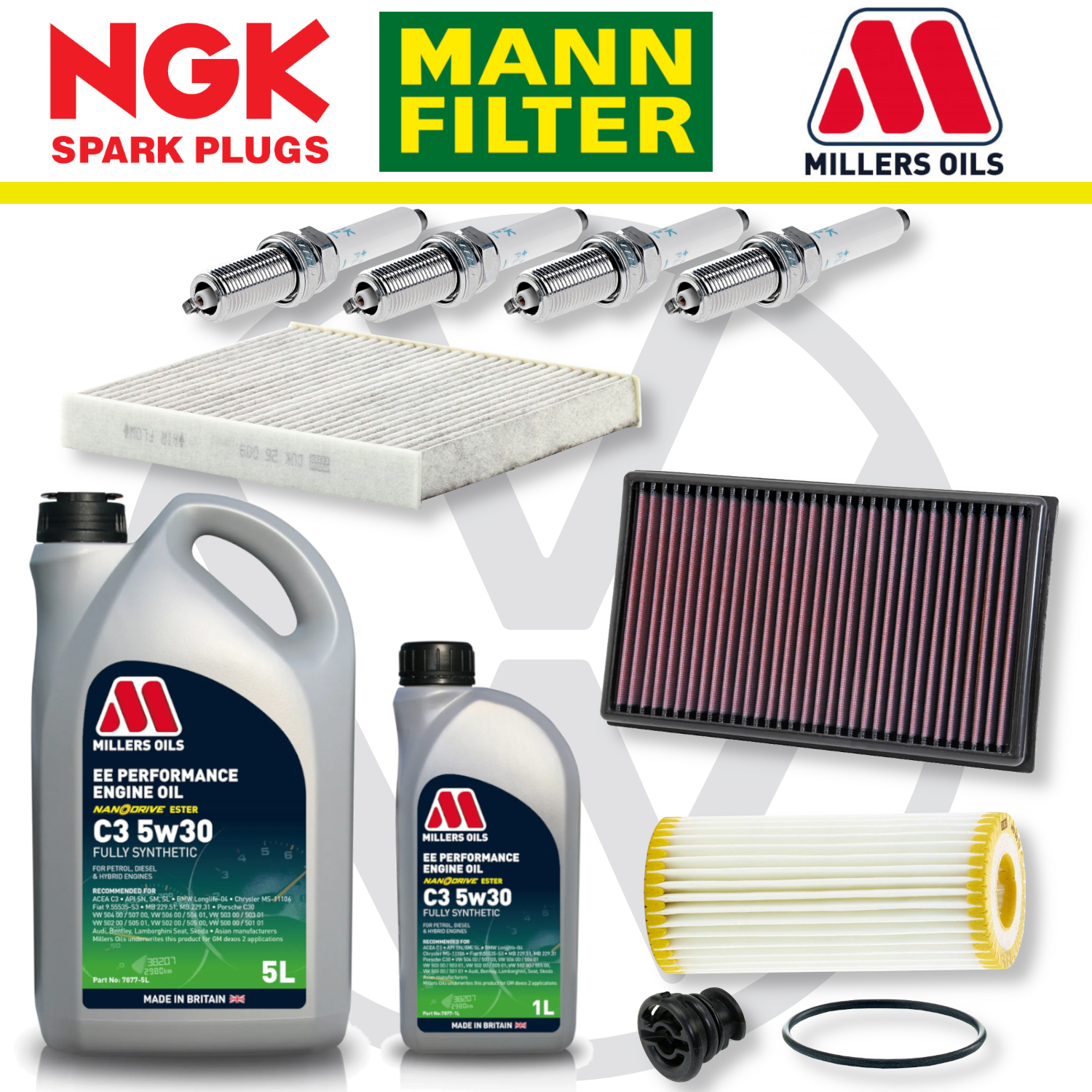 VW Golf Mk7 GTI R EA888 Home Service Pack - Millers Oil Premium