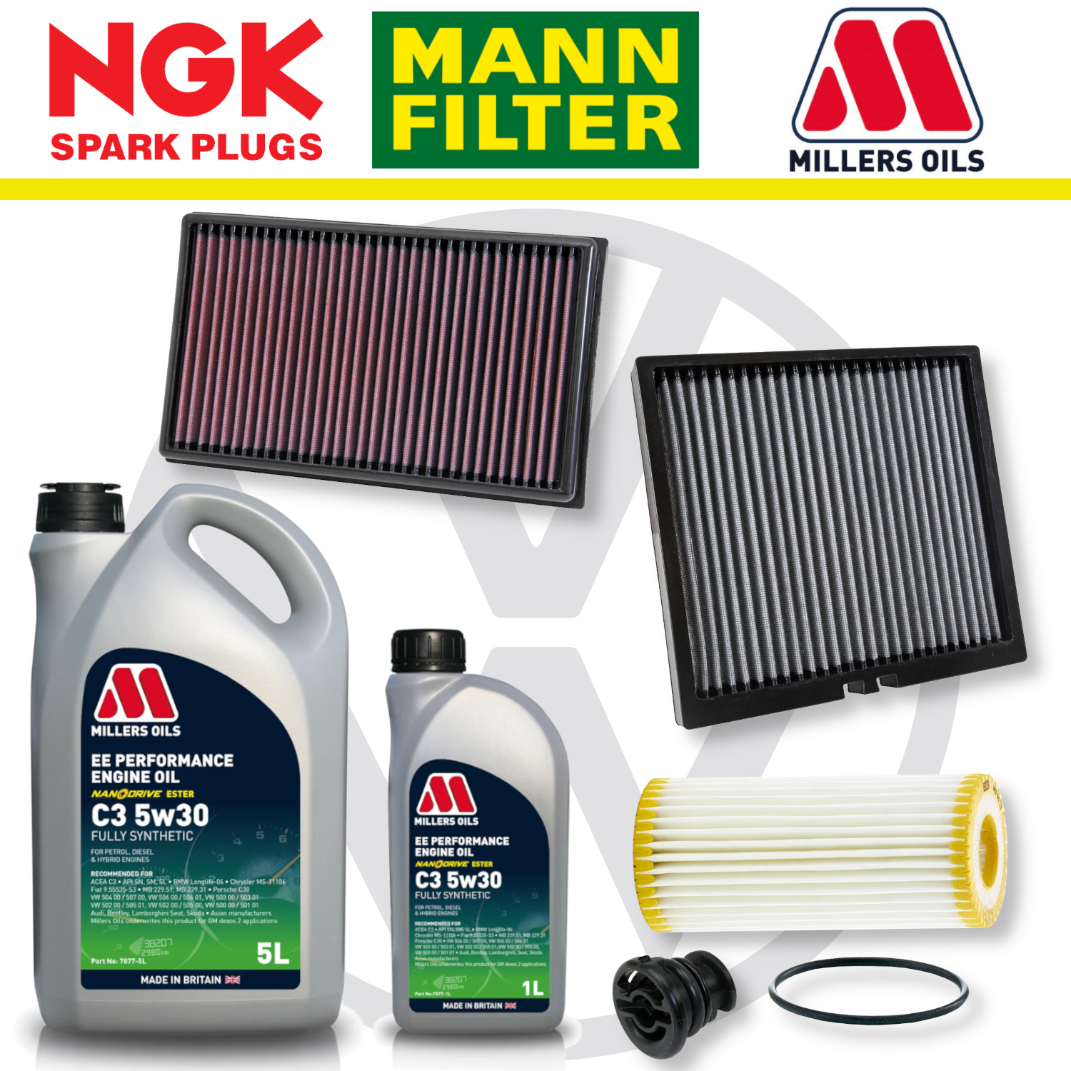 VW Golf Mk7 GTI R EA888 Home Service Pack - Millers Oil Premium