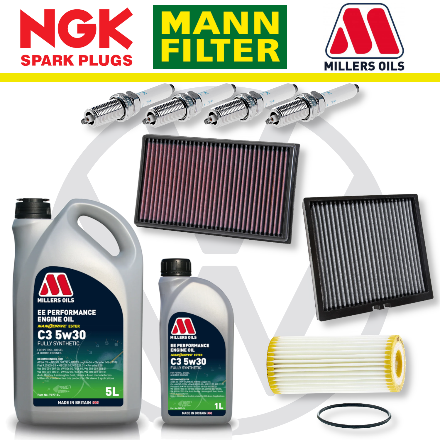 VW Golf Mk7 GTI R EA888 Home Service Pack - Millers Oil Premium