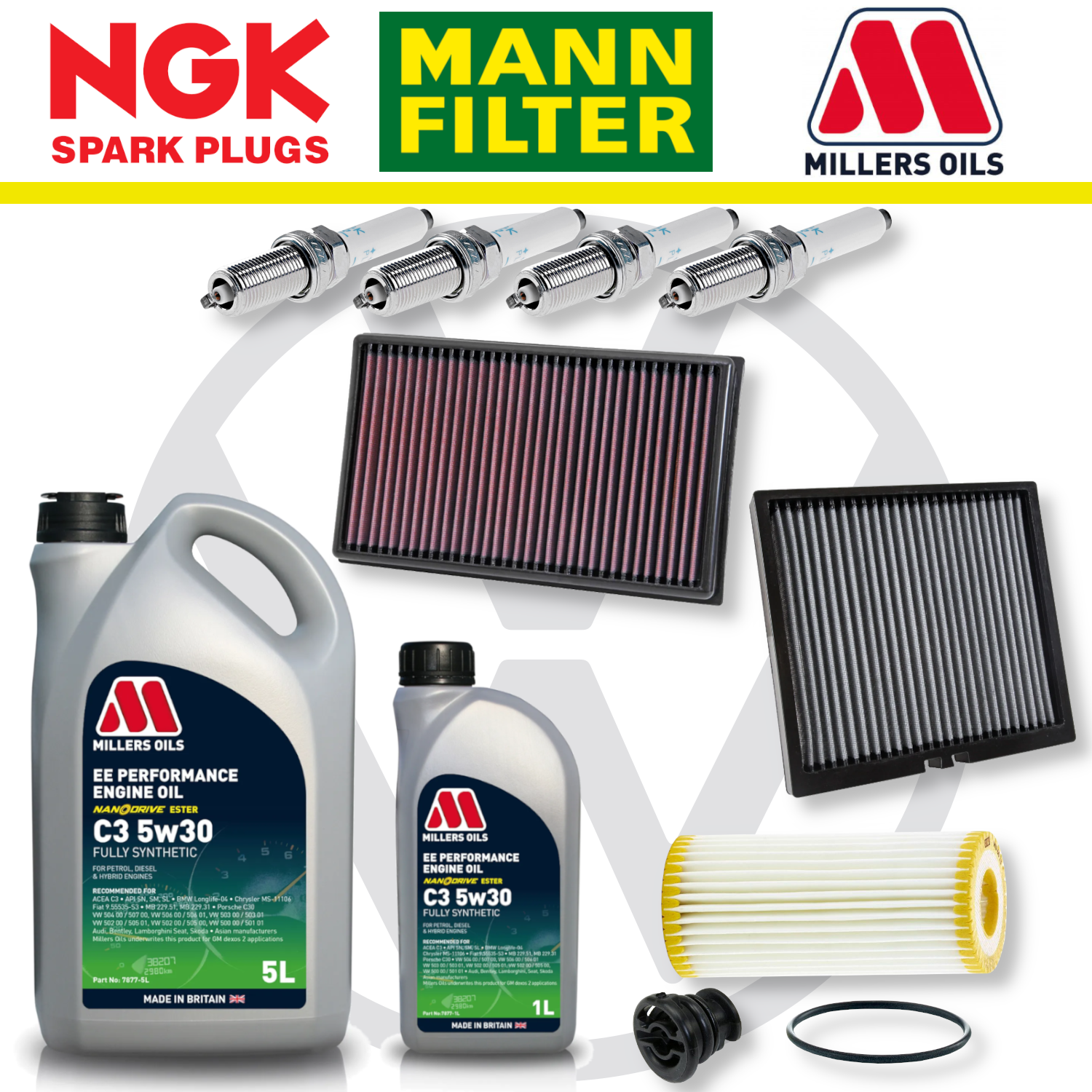 VW Golf Mk7 GTI R EA888 Home Service Pack - Millers Oil Premium